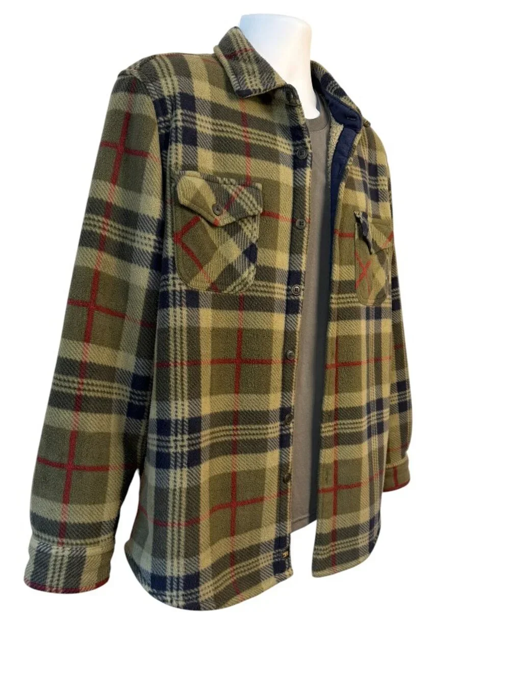 Freedom Foundry Sherpa Lined Plaid Shirt Jacket Large Shacket